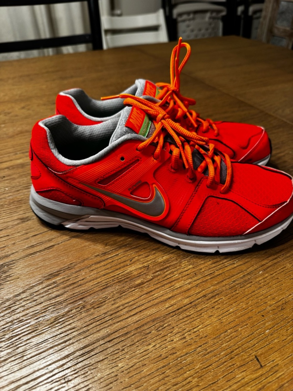 Nike Flywire Orange and Gray Athletic Sneakers